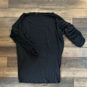 Gibson Oversized Black Tie Sleeve Sweater